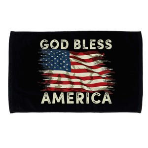 God Bless America Usa Flag 4th Of July Patriotic Gift Microfiber Hand Towel