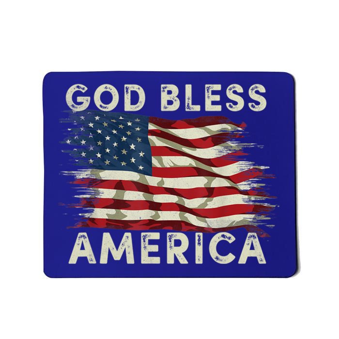 God Bless America Usa Flag 4th Of July Patriotic Gift Mousepad