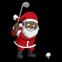 Golf Black African American Santa Claus Golfer Golfing Dad Great Gift Doggie Tank
