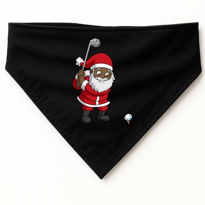 Golf Black African American Santa Claus Golfer Golfing Dad Great Gift USA-Made Doggie Bandana