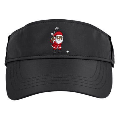 Golf Black African American Santa Claus Golfer Golfing Dad Great Gift Adult Drive Performance Visor