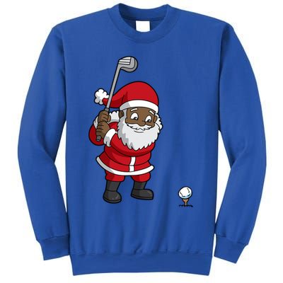 Golf Black African American Santa Claus Golfer Golfing Dad Great Gift Sweatshirt