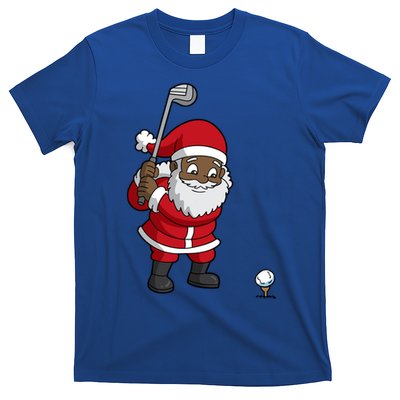 Golf Black African American Santa Claus Golfer Golfing Dad Great Gift T-Shirt