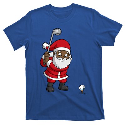 Golf Black African American Santa Claus Golfer Golfing Dad Great Gift T-Shirt