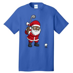 Golf Black African American Santa Claus Golfer Golfing Dad Great Gift Tall T-Shirt