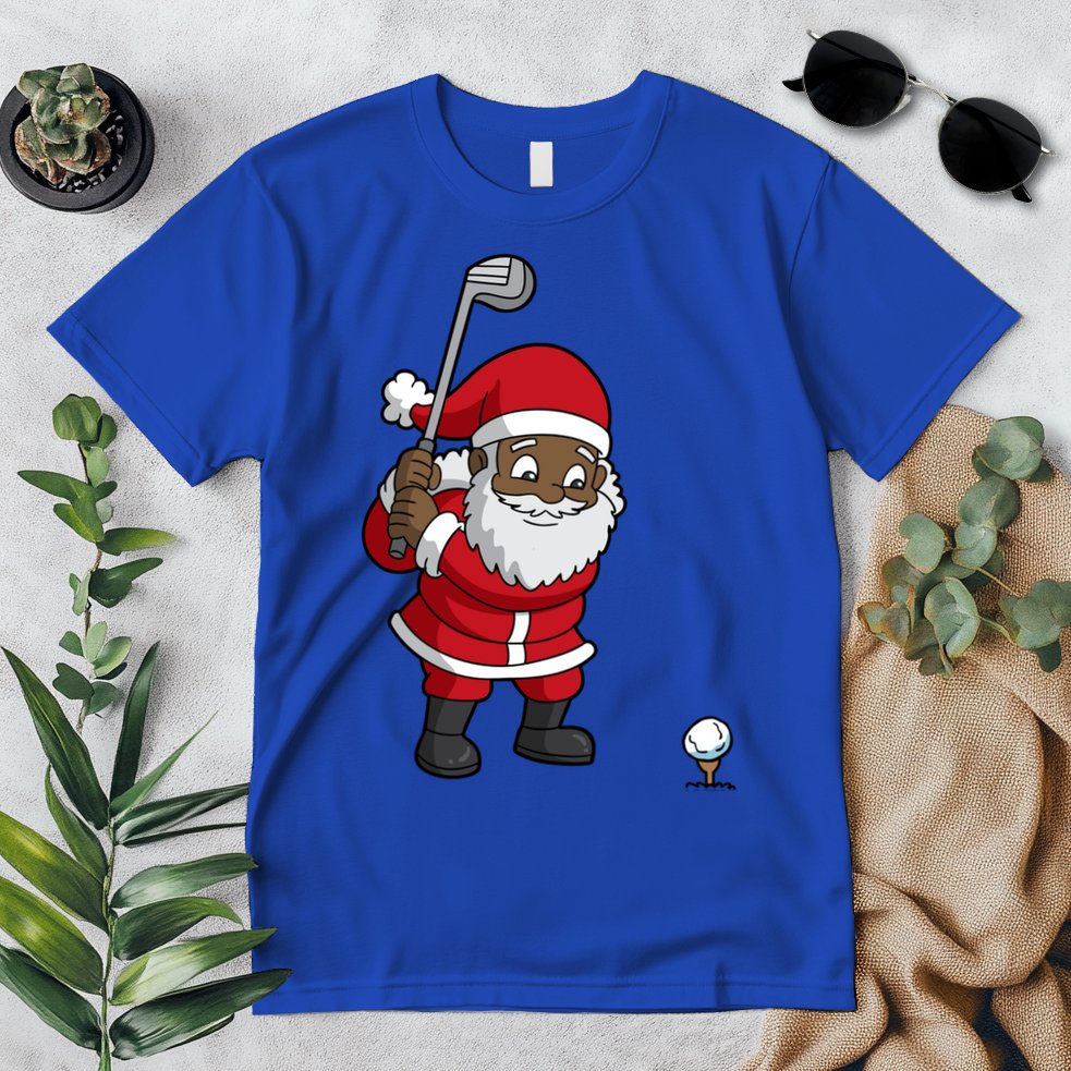Golf Black African American Santa Claus Golfer Golfing Dad Great Gift Premium T-Shirt