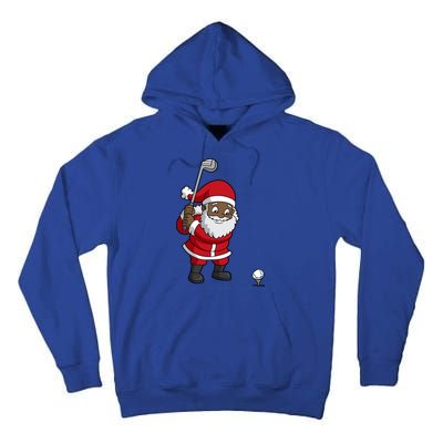 Golf Black African American Santa Claus Golfer Golfing Dad Great Gift Tall Hoodie