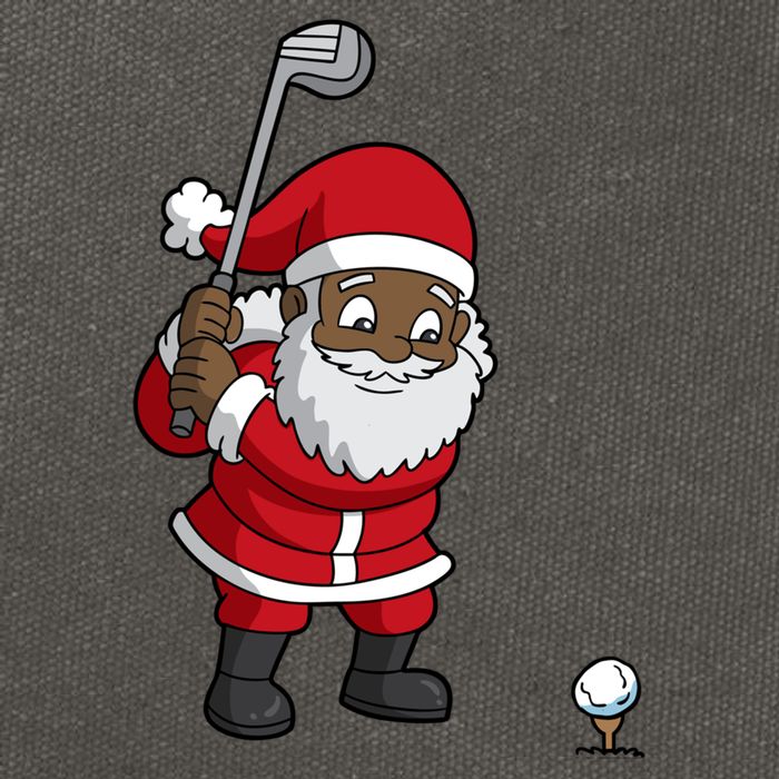 Golf Black African American Santa Claus Golfer Golfing Dad Great Gift Cotton Canvas Backpack
