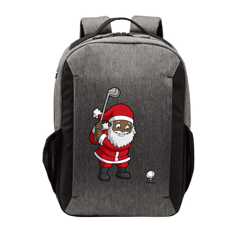 Golf Black African American Santa Claus Golfer Golfing Dad Great Gift Vector Backpack