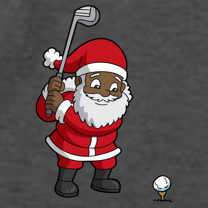 Golf Black African American Santa Claus Golfer Golfing Dad Great Gift Vector Backpack