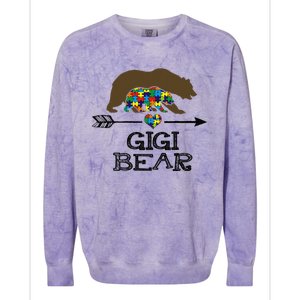 Gigi Bear Autism Awareness Autism Gigi Tee Colorblast Crewneck Sweatshirt