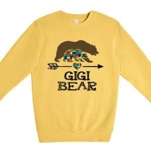 Gigi Bear Autism Awareness Autism Gigi Tee Premium Crewneck Sweatshirt