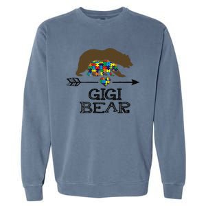 Gigi Bear Autism Awareness Autism Gigi Tee Garment-Dyed Sweatshirt