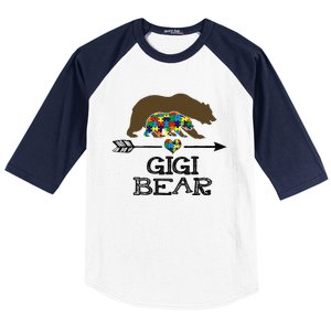 Gigi Bear Autism Awareness Autism Gigi Tee Baseball Sleeve Shirt