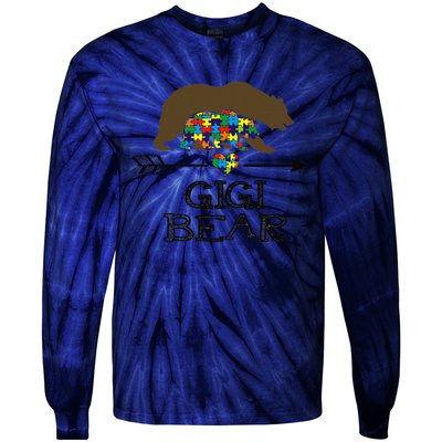 Gigi Bear Autism Awareness Autism Gigi Tee Tie-Dye Long Sleeve Shirt