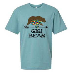 Gigi Bear Autism Awareness Autism Gigi Tee Sueded Cloud Jersey T-Shirt