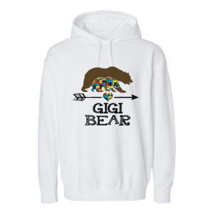 Gigi Bear Autism Awareness Autism Gigi Tee Garment-Dyed Fleece Hoodie