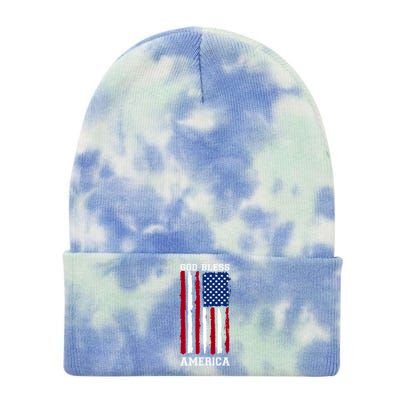 God Bless America Us Flag 4th Of July Gift Tie Dye 12in Knit Beanie