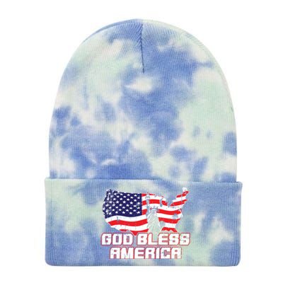 God Bless America Happy Independence Day Party July 4th Meaningful Gift Tie Dye 12in Knit Beanie