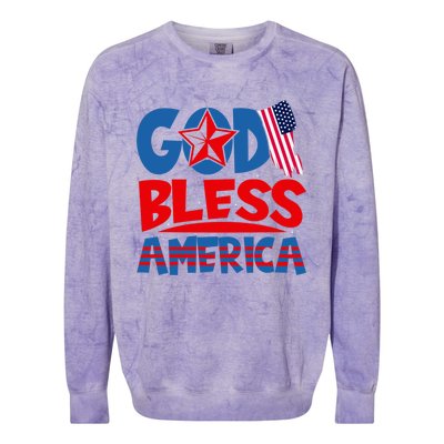 God Bless America American Flag God Bless America Gift Colorblast Crewneck Sweatshirt