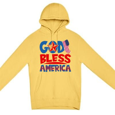 God Bless America American Flag God Bless America Gift Premium Pullover Hoodie