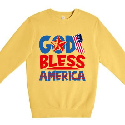 God Bless America American Flag God Bless America Gift Premium Crewneck Sweatshirt