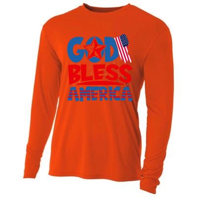 God Bless America American Flag God Bless America Gift Cooling Performance Long Sleeve Crew