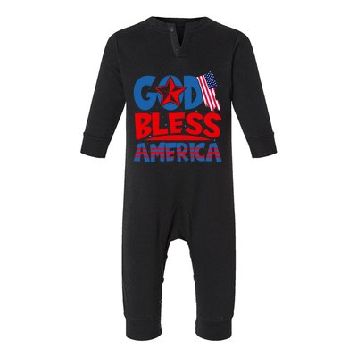 God Bless America American Flag God Bless America Gift Infant Fleece One Piece