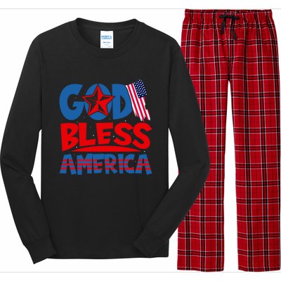 God Bless America American Flag God Bless America Gift Long Sleeve Pajama Set