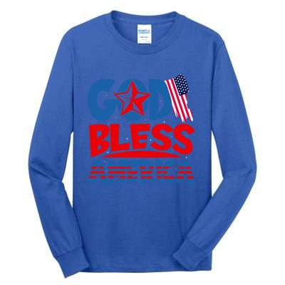 God Bless America American Flag God Bless America Gift Tall Long Sleeve T-Shirt