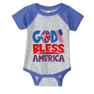 God Bless America American Flag God Bless America Gift Infant Baby Jersey Bodysuit