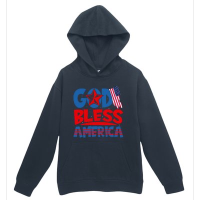 God Bless America American Flag God Bless America Gift Urban Pullover Hoodie