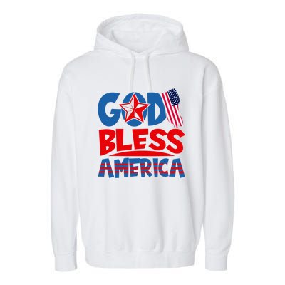 God Bless America American Flag God Bless America Gift Garment-Dyed Fleece Hoodie