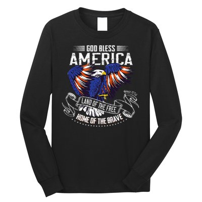 God Bless America Eagle Land Of The Free Home Of The Brave Long Sleeve Shirt
