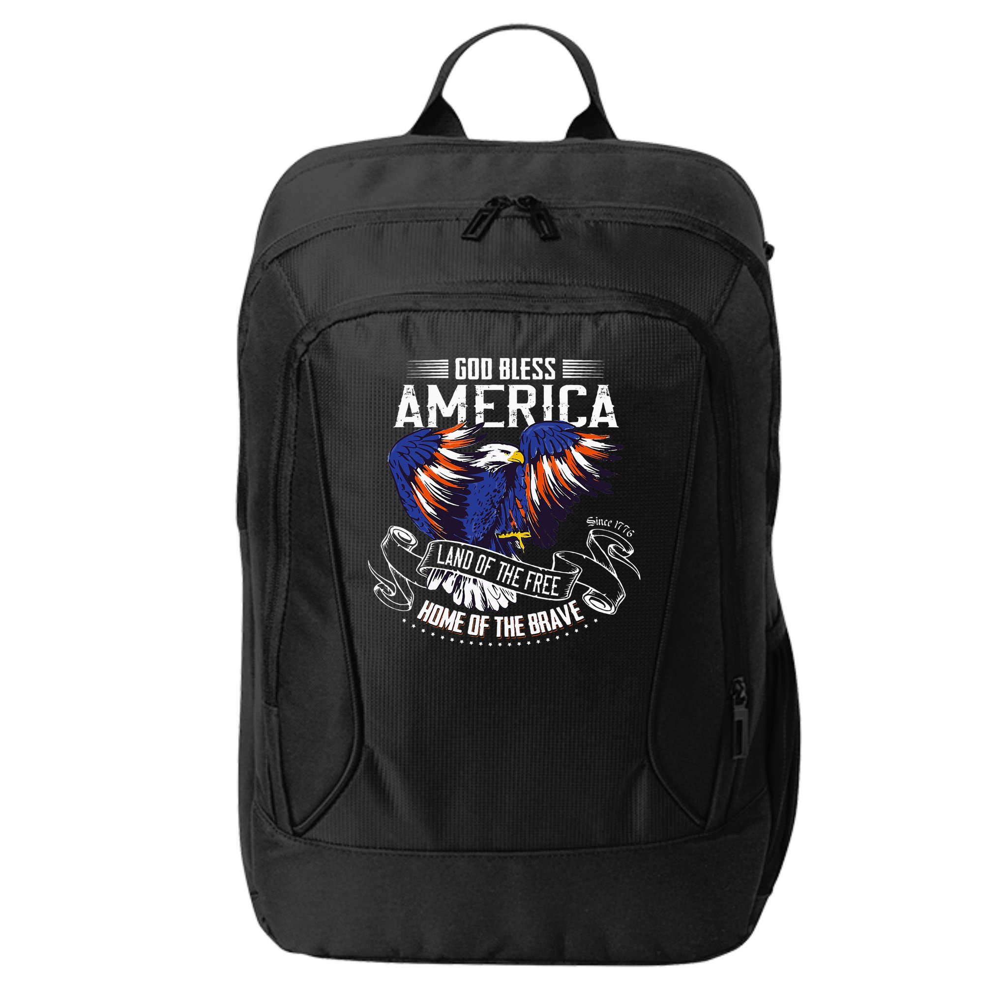God Bless America Eagle Land Of The Free Home Of The Brave City Backpack