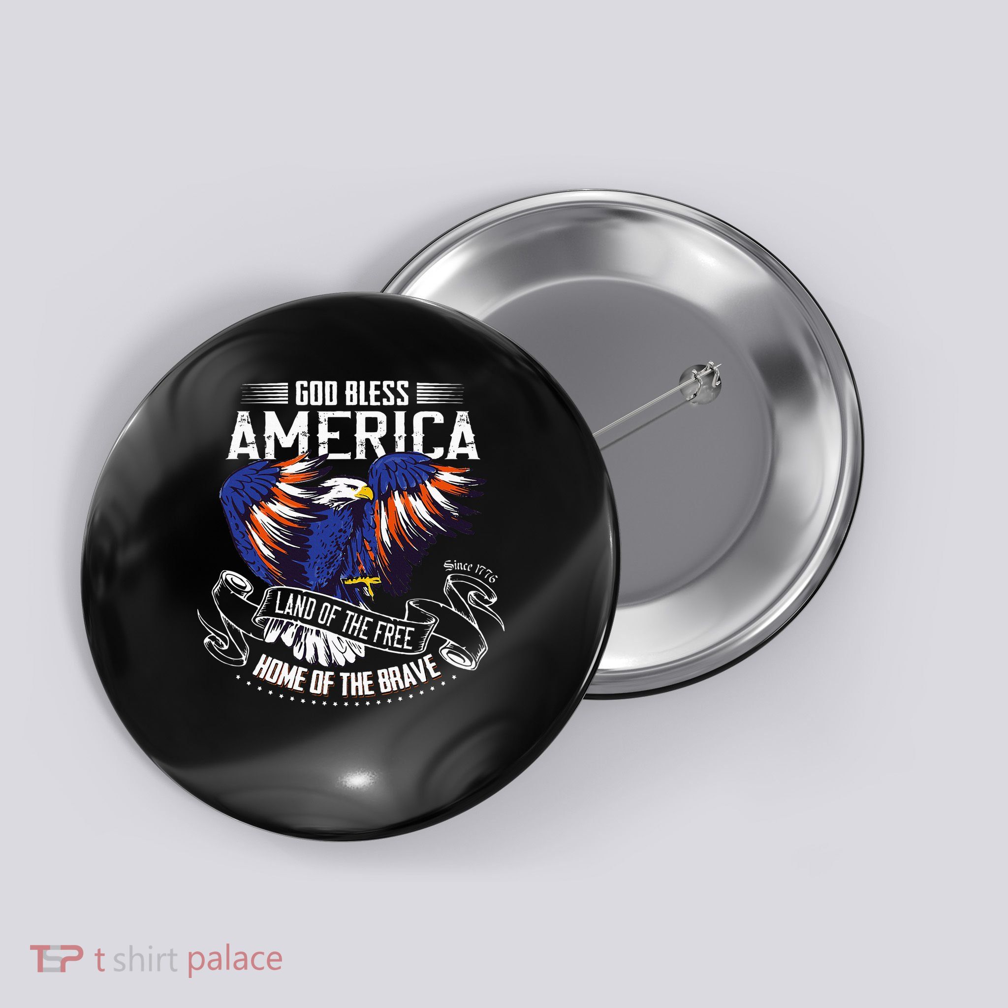 God Bless America Eagle Land Of The Free Home Of The Brave Button