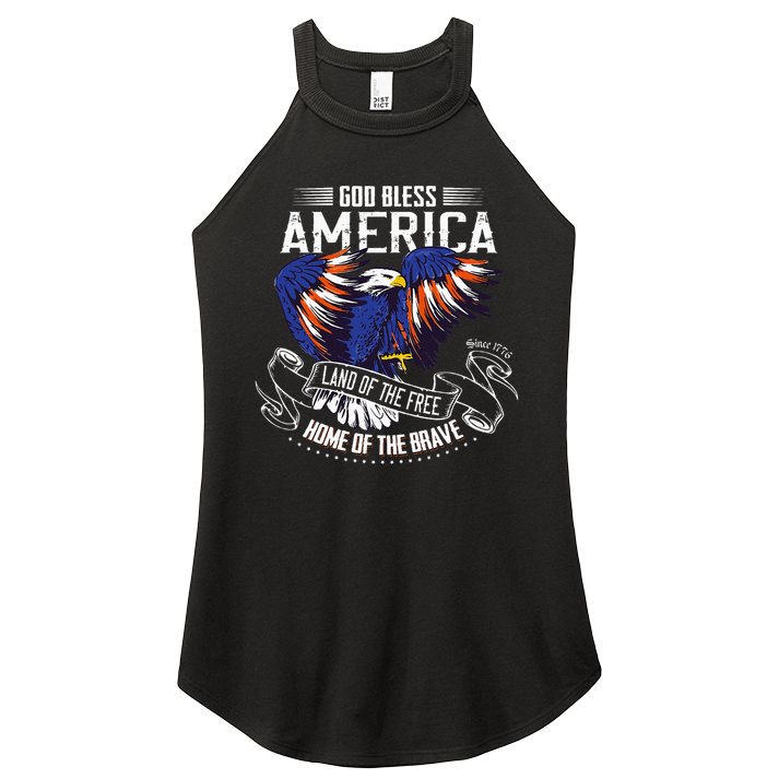 God Bless America Eagle Land Of The Free Home Of The Brave Women's Perfect Tri Rocker Tank