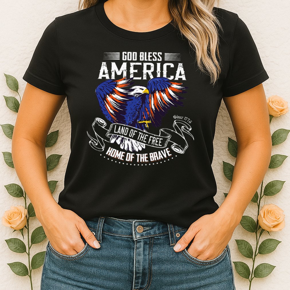 God Bless America Eagle Land Of The Free Home Of The Brave Womens T-Shirt