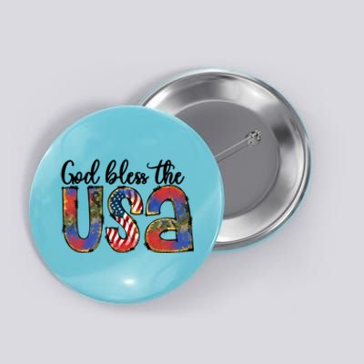 God Bless America Usa Flag 4th Of July Gift Button