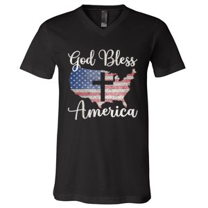 God Bless America V-Neck T-Shirt