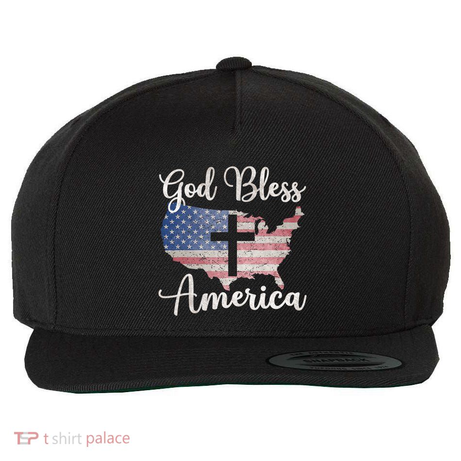 God Bless America Wool Snapback Cap