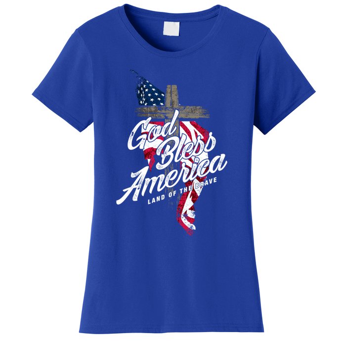 God Bless America Land Of The Brave Gift Women's T-Shirt