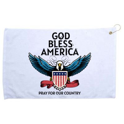 God Bless America Pray For Our Country American Pride Gift Grommeted Golf Towel