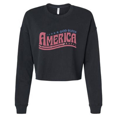God Bless America Independence Day Cropped Pullover Crew