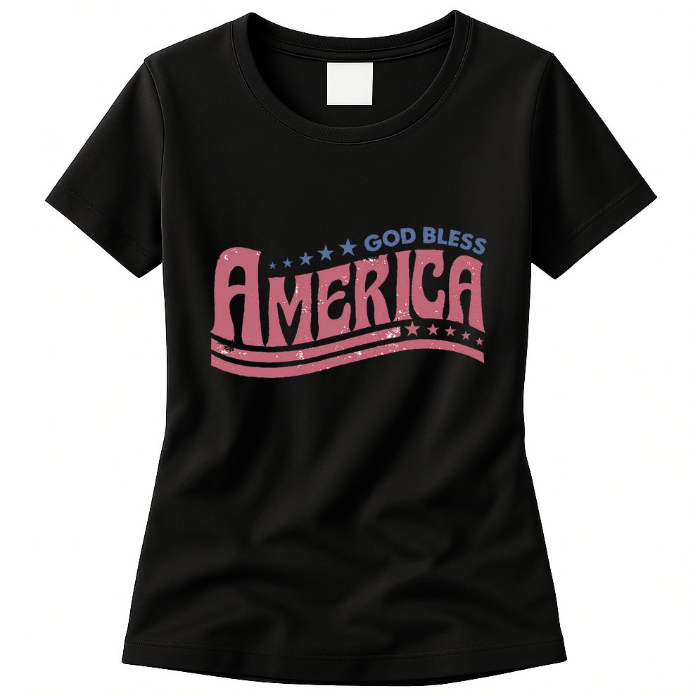 God Bless America Independence Day Womens T-Shirt