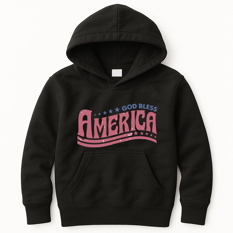 God Bless America Independence Day Kids Hoodie