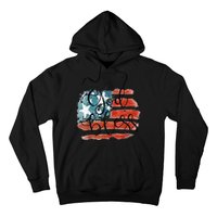 God Bless America Retro American Flag 4th Of July Patriotic Hoodie