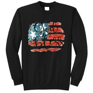 God Bless America Retro American Flag 4th Of July Patriotic Sweatshirt