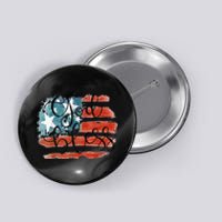 God Bless America Retro American Flag 4th Of July Patriotic Button