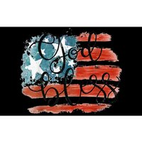 God Bless America Retro American Flag 4th Of July Patriotic Bumper Sticker